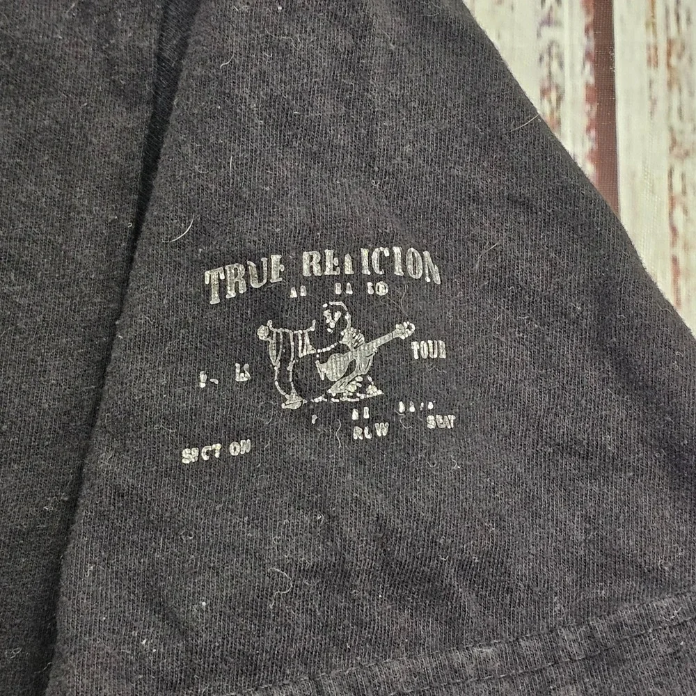 True Religion Brand Jeans Black Short Sleeve Cotton T-Shirt Men's L